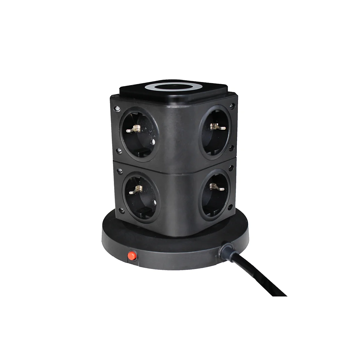 as-schwabe-mixo-steckdosentower-8-fach-schwarz-usb image 1