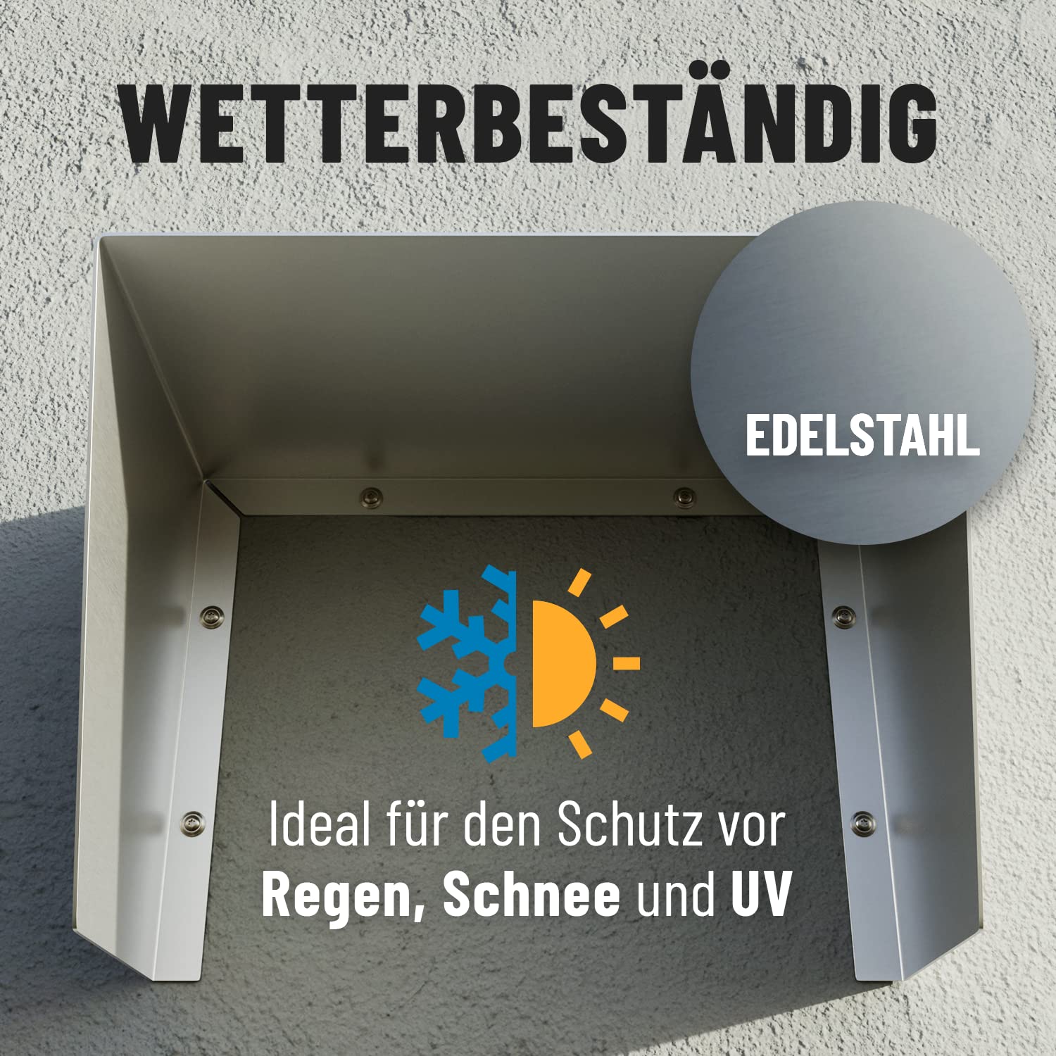 absina-wallbox-dach-edelstahl-regenschutz-mit-montageset image 3