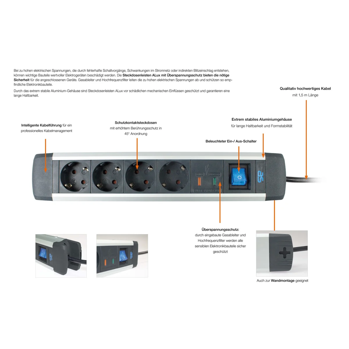 as-schwabe-alux-tisch-steckdosenleiste-4-fach-usb-schwarz image 3