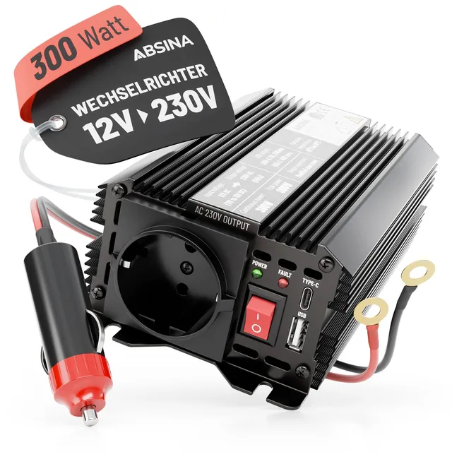 absina-wechselrichter-12v-auf-230v-300w-modifizierter-sinus image 1