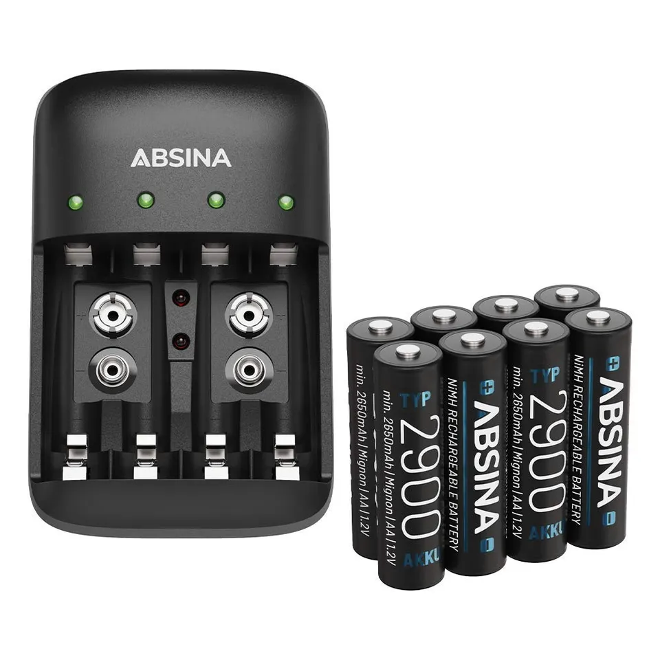 absina-x4-akku-ladeger-t-aa-aaa-9v-8x-aa-2900 image 1