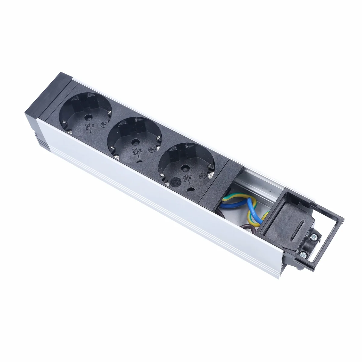 as-schwabe-s-series-10-zoll-steckdosenleiste-3-fach-ohne-kabel-alu image 2
