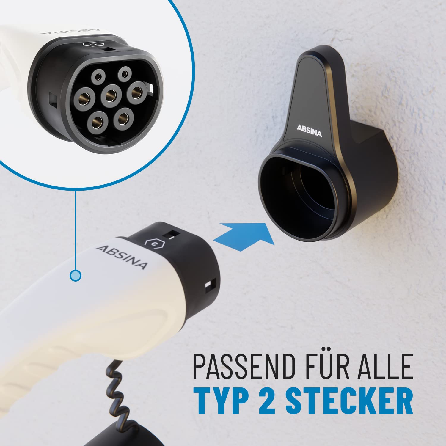 absina-ladeger-te-typ-2-steckerhalter-wandhalterung-abs image 5