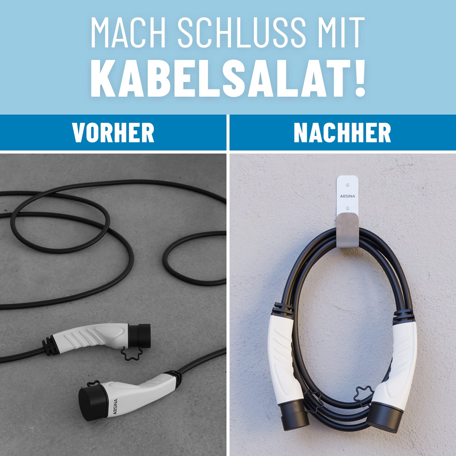 absina-typ-2-wandhalterung-edelstahl-ladekabel-halter image 3
