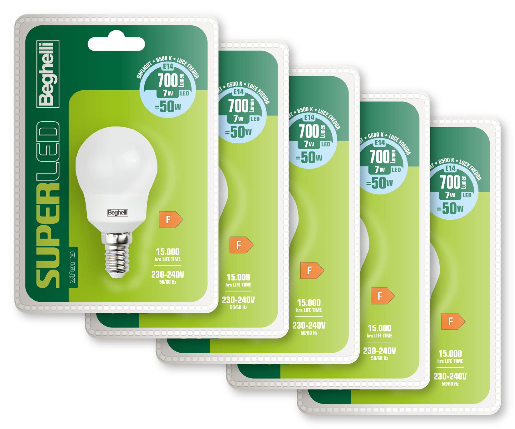beghelli-super-led-kugellampe-e14-7w-kaltwei-5er-pack image 1