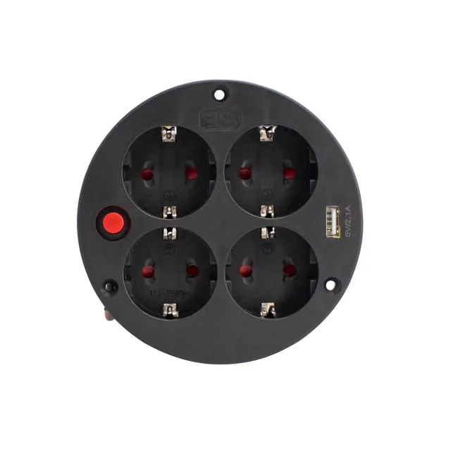 as-schwabe-xperts-steckdoseneinsatz-4-fach-mit-usb-steckdose-ip20 image 1